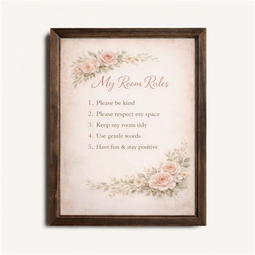 My Room Rules Printable Poster for Girls Bedroom Privacy, Teen Decor Sign, Wall Art - Etsy