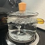 4L Glass Cooking Pot with Heart-shaped Lid, 4.2Qt/4000ml | Heat Resistant, Easy to Clean, High Thermal Conductivity, Dishwasher, Oven, Gas and Electric Stove Safe