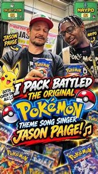 I Pack Battled the Original Pokémon Theme Song Singer… Jason Paige!🔥 #pokemon #collectacon