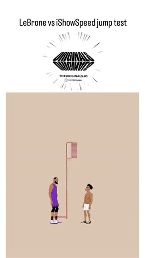 viral_diaries on Instagram: "This animated video scales iShowSpeed's vertical leap (reaching just below the rim at 5'10") proportionally to LeBron James's 6'9" height, suggesting it would clear the rim by a foot, emphasising the streamer's exceptional relative jumping power. iShowSpeed, a 20-year-old streamer known for energetic athletic challenges, has documented jumps of around 36 inches, while LeBron's legendary 40-inch vertical benefits from his stature but faces scaling limitations not addr