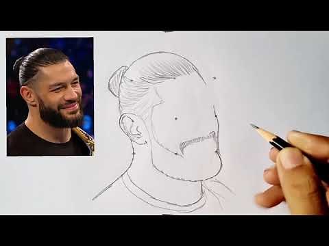 WWE Romain Reigns drawing // How to draw Romain Reigns