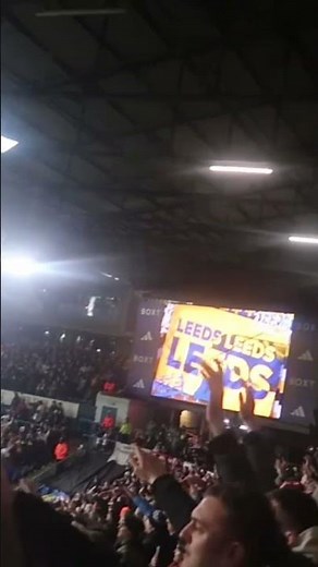 Nottingham Forest fans singing mull in kintyre at Elland road before premier league game at Leeds