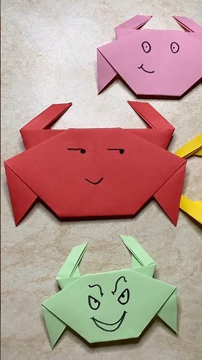 Funny Origami Crab #origami #homemadepapercraft #easyorigami #diy #arigami #paper #papercraft