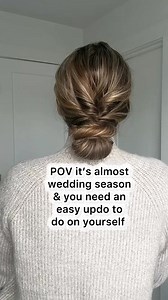 It’s wedding season! Try this super easy updo tutorial. This updo would be great as a bridal updo, bridesmaid updo, wedding guest updo, or any special event! This will work best for medium to long hair. #easyupdo #updostyles #weddinghairstyle | Lainey Ostrom