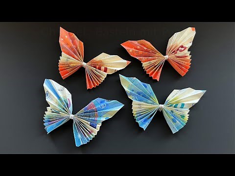 Geldscheine falten Schmetterling 🦋 Einfach Geld falten zur Hochzeit oder Geburtstag