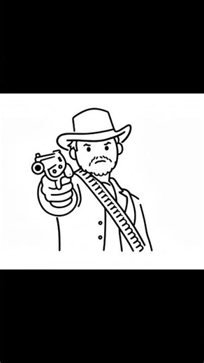 Easy RDR2 Cowboy Drawing 🤠 | Simple Step-by-Step Line Art for Beginners