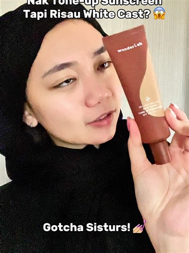 Tone-up sunscreen 😱 tapi no white cast ✨ Smooth, natural & glowing — cepat je blend! 😎 #WonderLab #ToneUpSunscreen #NoWhiteCast #GlowingSkin #SkincareMY