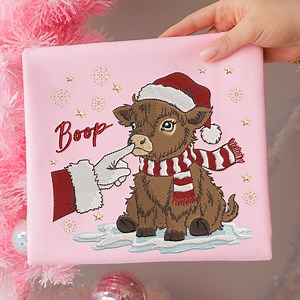 Highland Cow Embroidery Design, Funny Santa Cow Embroidery File, Retro Country Holiday Machine Embroidery Pattern - Etsy