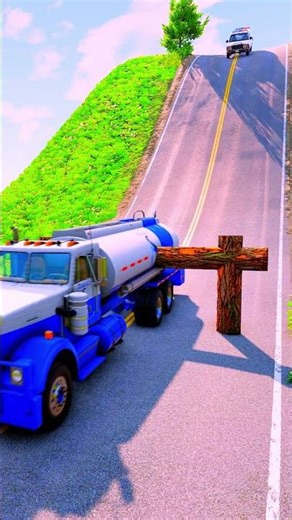 Flatbed Truck Mcqueen | Transportation with Truck - Pothole vs Car # - BeamNG.Drive