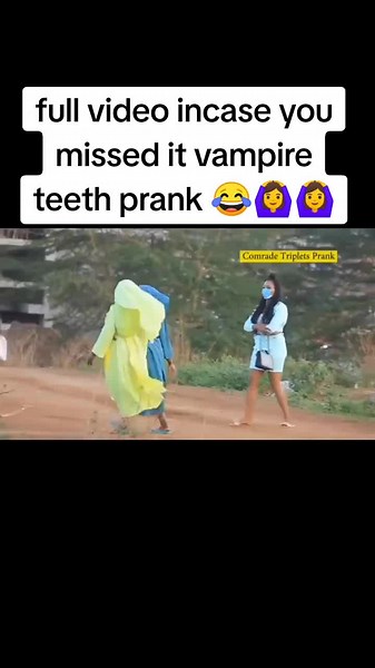 Vampire Teeth Prank Video Fun in Colorful Outfits