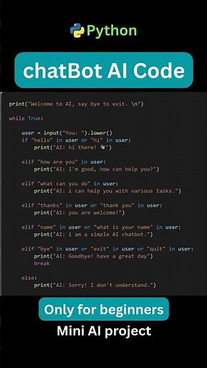 Chatbot AI Python Mini Project | Python Beginner Project