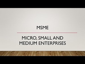 MSME Classification and Definition