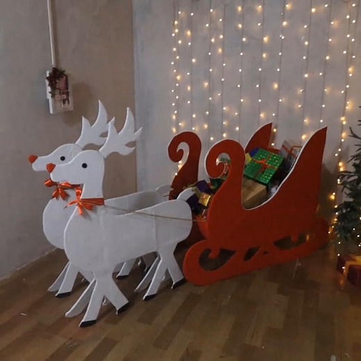DIY Santa sleigh with reindeer | Viral Clip