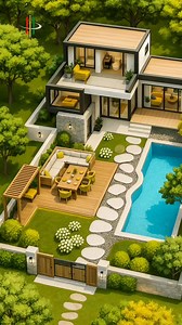 Stunning Modern 3D Floor Plan with Pool & Garden Design 🌿✨ Discover this breathtaking modern 3D floor plan featuring a stylish two-story home, private swimming pool, outdoor dining deck, and a beautifully landscaped garden surrounded by lush greenery. 🌳 Perfect inspiration for dream homes, luxury living, and architectural design ideas. ✨ Save this reel for your next home project! ❤️ Follow for more 3D floor plan & house design inspiration. #3DFloorPlan #HouseDesign #ModernHome #DreamHouse #Lux