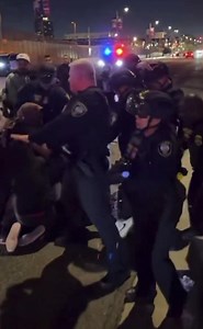 Dapper Detective @Dapper_Det NEW VIDEO: Keffiyeh masked anti-ICE rioters eating the pavement last night for attacking the DHS federal detention center in Los Angeles. | Texans For Arizona's New Immigration Law