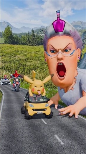 Fairy Godmother From Shrek Vs Minions And & Weird Cars in Beautiful Green Hills in BeamNG.drive