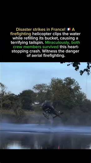 French Firefighting Helicopter Spirals Into Lake! #aviation