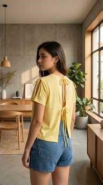 Easily turn your tight T‑shirt into a looser, more stylish crop top.”