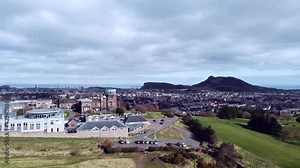 The City of Edinburgh and Arthur's Seat view from Braid Hills