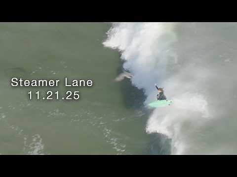 Steamer Lane 8-12 ft - raw 4k surf compilation 11.21.25