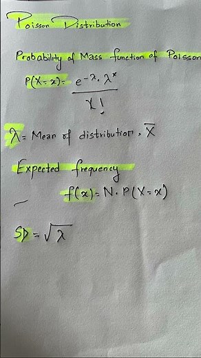 Formula of Poisson distribution #mbs