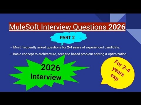 PART 2 - 2026 MuleSoft Interview question & answer for experienced dev. Mule 4 Interview #mulesoft