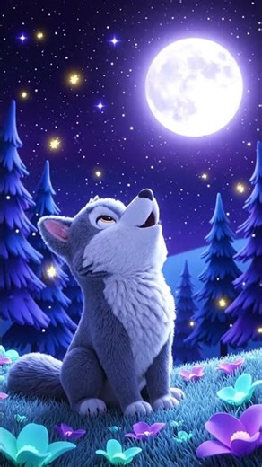 Gentle Wolf Howl for Kids Sleep | Calm Night Sounds & Moonlight