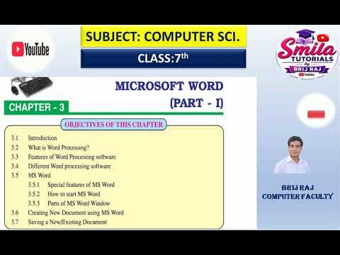 Class:7th Chapter:3 Microsoft Word(Part-1) Revision of Full Chapter 