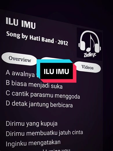 Ilu Imu🎧🎶 Song by Hati Band . 2012 #song #fyp #iluimu #music #zielliryc