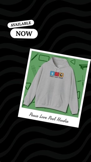 Peace Love Pool Hoodie, roomy enough for lean-in shots and late-night runbacks. Soft feel, clean lines, and built for people who keep a cue within reach. Chalk marks are part of the story—this one tells it loud and proud. Choose from 8-ball, 9-ball, or 10-ball - Click the link in our bio to shop now! 🛍️ #PoolPlayer #BilliardsLife #Billiards #PoolTable #PoolLife
