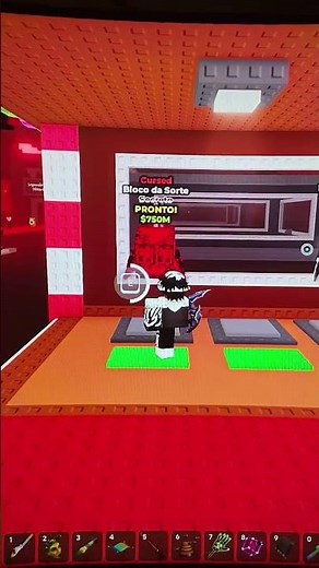 Abrindo Luck Block Secret Cursed #roubeumbrainrot #roblox