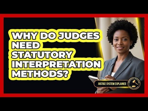 Why Do Judges Need Statutory Interpretation Methods?