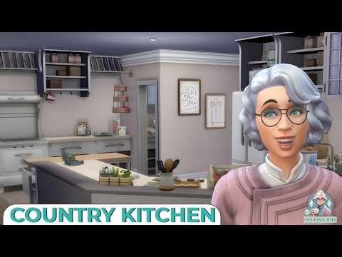 Country Kitchen Kit Room Build (No Packs!) + Kitchen Clutter Kit | Sims 4
