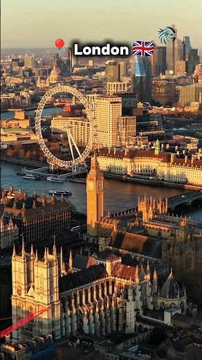 Big Ben & London Eye 🇬🇧 | Stunning Aerial Views of London | 4K Shorts