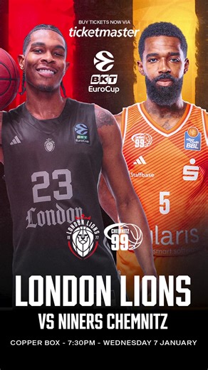 A one-point win on German soil🤯 Now they want revenge in London 🇬🇧🆚🇩🇪 Home court is EVERYTHING!😤 BE THERE. BE LOUD! £10 TICKETS AVAILABLE NOW for our next EuroCup home game 📅 Wednesday 7th January ⏰ 7:30pm tip-off 📍 Copper Box Arena, London 🎟️ Buy tickets via Ticketmaster #WeAreLondon #Eurocup