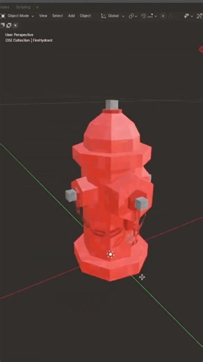 Making a Ps1 Fire Hydrant Model. #blender #gamedev #gameengine #timelapse