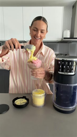 Jenna | Content Creation & UGC on Instagram: "Making ice cream at home just got way too easy thanks to @tefal.australia! And this summer they have teamed up with @nesquikanz for an even sweeter launch and I couldn’t wait to make all three delicious Nesquik flavours. Chocolate, Strawberry and Banana!! The Dolci Ice-cream Maker has 10 functions including Gelato, Sorbet, Frozen Yoghurt, Slushy and more, plus an easy-clean mode! Let me know which nostalgic Nesquik flavour you are trying first! #Tefa