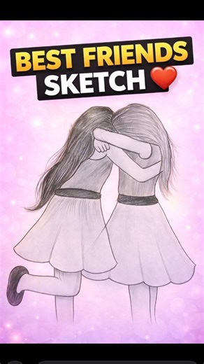 True Friendship Forever 👭❤️ | Emotional Best Friends Drawing ✏️🥺 #ytshorts #friendship