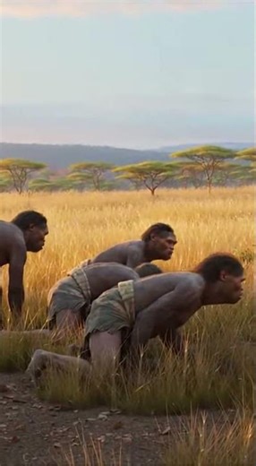 Giant deer breaks loose and charges hominids