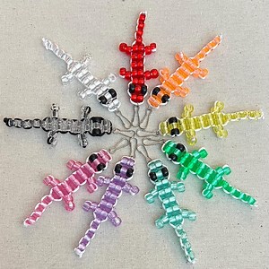 Mini Lizard Bead Keychain: See-thru Kandi Pet Bag Charm - Etsy