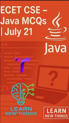 ECET 2026 CSE – 5 Java Programming MCQs | July 21 | Learn New Things