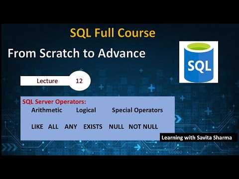 SQL Server Operators | ALL | ANY | EXISTS | LIKE | NULL & many more