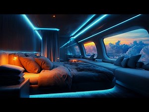 Sleep with Airplane Ambience | ASMR Cabin White Noise at Night