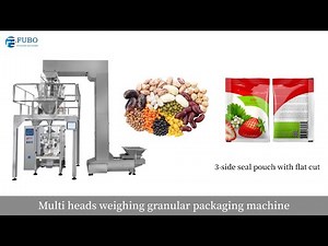multi heads weighing granular packing machine | beans pouch package machine