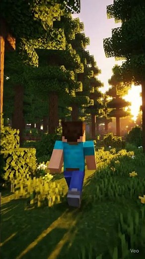 Minecraft Steve Walking in a Cinematic Sunset Forest 🌅 Ultra Realistic Short