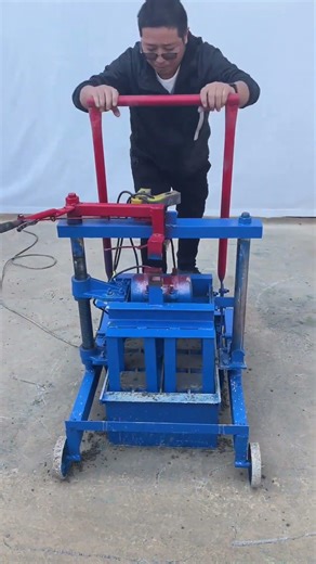 Small Mobile Manual Hollow Cement Brick Concrete Block Making Machine Manufacturer #concreteblocks