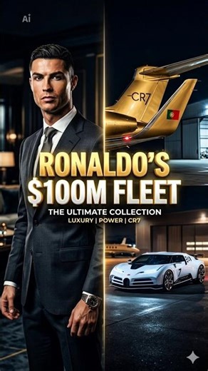 Cristiano Ronaldo's $100M Fleet: The Ultimate Luxury Collection 🏎️🛩️ #Shorts