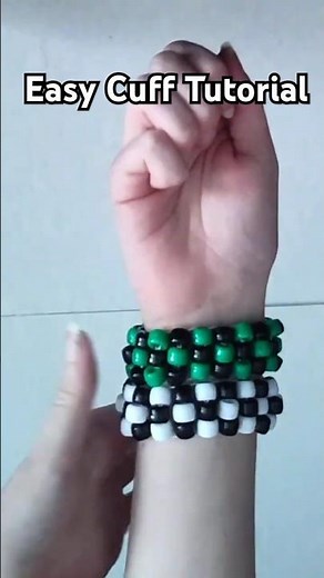 Easy Cuff Tut! Ladder stitch #kandi #kandikid #tutorial #ponybeads