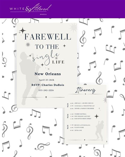 New Orleans Bachelor Party Invitation & Itinerary: Jazz Theme (digital Download) - Etsy