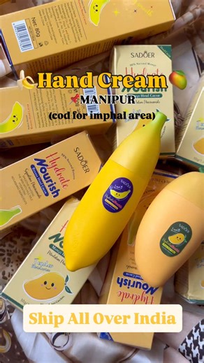Hana Shop on Instagram: "🍌DM TO ORDER🥭 winter hand cream for moist and nourished hand ₹300 Only #handcream #cream #skincare #explorepage #manipur #manipuri #fyp #imphal #imphal"